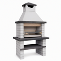 Barbecue de jardin 100 x 60 x 220 cm en béton gris avec grille réglable