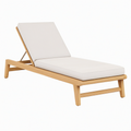 Chaise longue de jardin 200 x 70 cm bois et tissu beige dossier réglable
